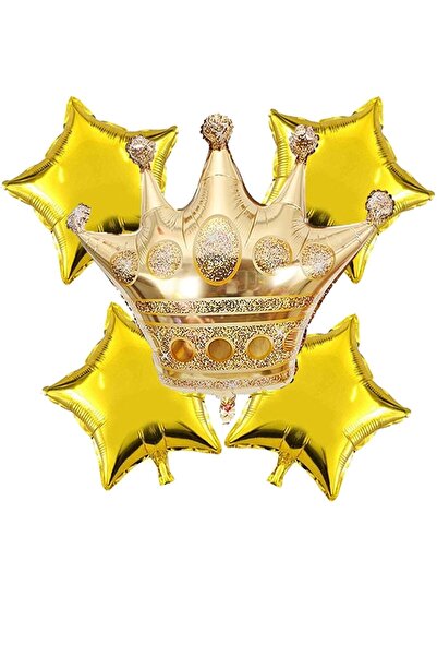 BEST PARTİ DOĞUM GÜNÜ PARTİ SÜSLERİ King Crown Large Foil Balloon Set with 4 ...