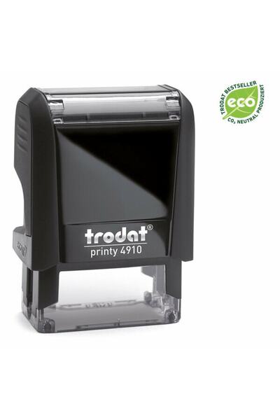 Trodat 4910 P4 كيس أسود اللون مع لباد أسود (قم بإرسال النص الذي تريده للطباعة)