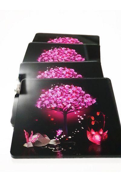 KEMSON Plexiglass Coasters UV Print Unbreakable 4 Pieces