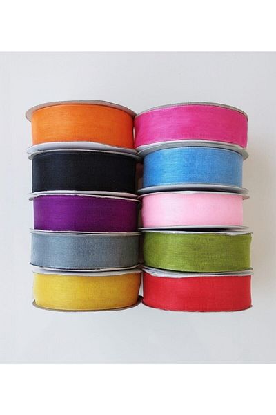 YENİ HEDİYELİK DÜNYAM Organized Ribbon Tulle Ribbon 2 cm Width 10 Pieces Different Color Models – Ribbon