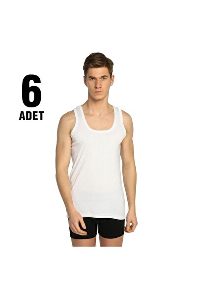 Tutku White Men's Ribbed Athlete Set of 6