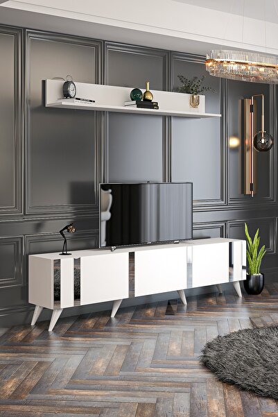 Givayo Mobilya Neva Tv Ünitesi 180cm Beyaz-gümüş