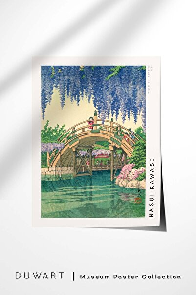 DUWART Premium Çerçevesiz Poster Hasui Kawase Wisteria At Kameido Poster Japo...