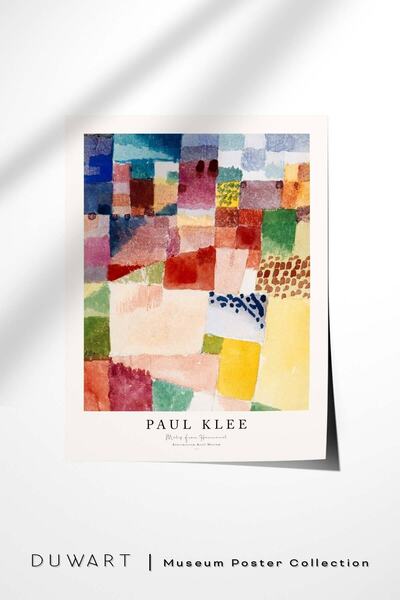 DUWART Premium Çerçevesiz Poster Paul Klee Motif From Hammamet Poster Ünlü Re...