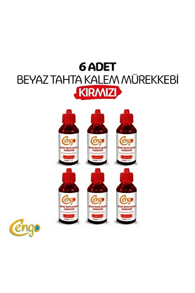 Cengo 6 Adet Tahta Kalemi Mürekkebi 100 Ml - Kırmızı