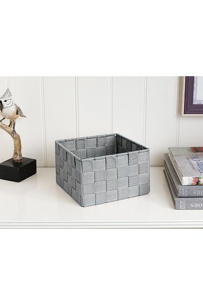 English Home Coș Clasic STD Shine Gri - 16x16x9,5 Cm