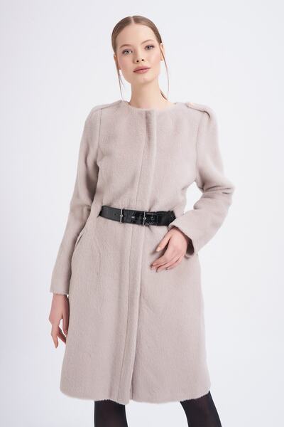 Balizza Blz-deri Kemerli Alpaka Kaban