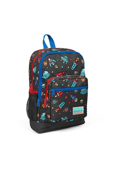 Coral High 23469 Kids Dark Gray Red Space Pattern Four Compartments