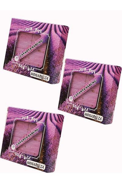 MonaRoza 4-Piece Lavender Soap Set 3 Pieces (3 Boxes X 4x75 Gr)