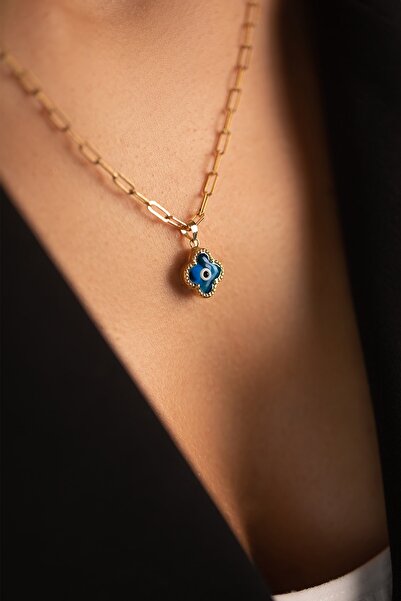 YAVUZ KUYUMCULUK 14 Ayar Altın Ataş Zincir Yonca Göz Kolye