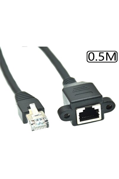 Alfais 5077 Rj45 Dişi Erkek Uzatma 0.5m Panel Tipi Cat6 Montaj Kablosu