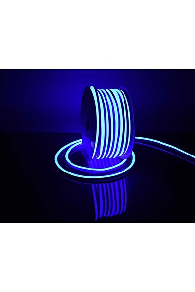 Genel Markalar Neon Şerit Led Mavi 220 Volt Esnek Silikonlu Aydınlatma 1 Metre