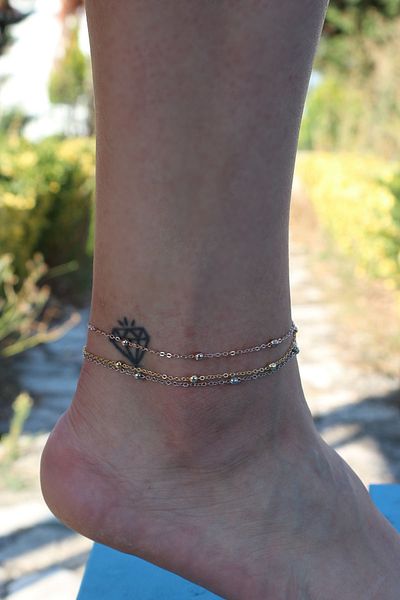 Dukkanka 3-Piece Dorica Chain Colorful Women's Anklet