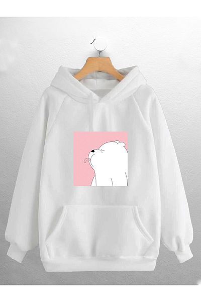 CANDEL Φούτερ Unisex με κουκούλα Icebear με στάμπα