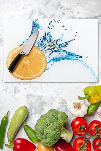 enc home Lemon Patterned Cutting Board and Presentation Tray