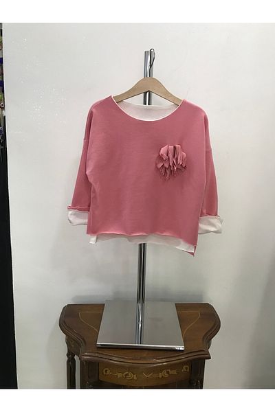 Çikoby Girl's T-Shirt with Flower Accessories