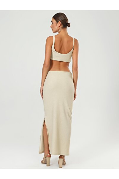 Juste Studio Сукня з декольтованою талією Tricot Ecru