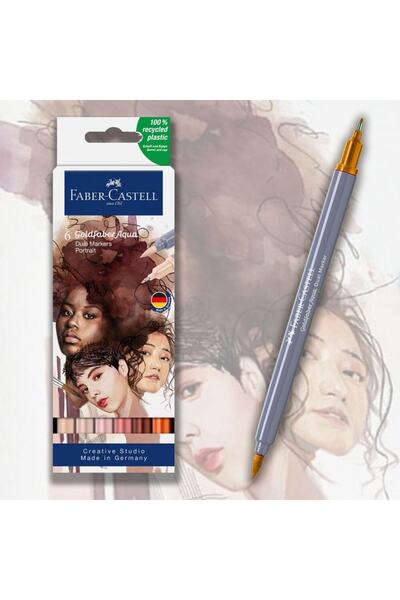 Faber Castell Faber Goldfaber Aqua Çift Uçlu Markör X6 Portre