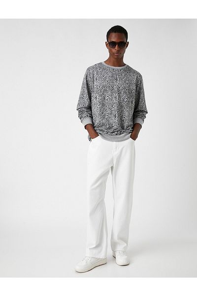 Koton Bedrucktes Basic-Sweatshirt Raised
