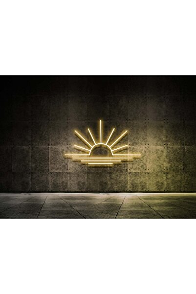 SMİLE CONCEPT Güneş Neon Led Dekoratif Duvar Yazısı Tabelası Aydınlatması Gec...