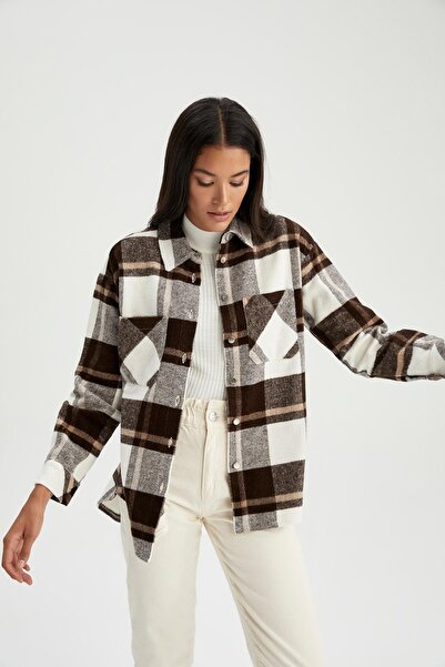 DeFacto Oversize Fit Retro Ekoseli Oduncu Gömlek Tunik