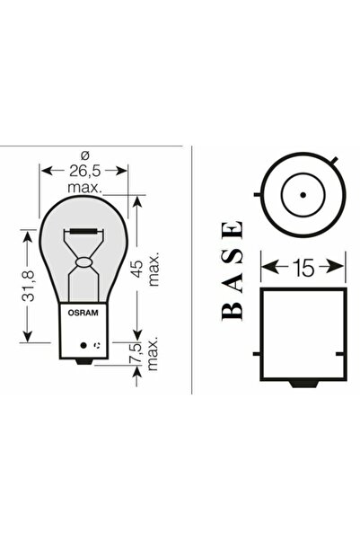 Osram 7507 Py21w 12v 21w 93 Sinyal Sarı Amber 2'li Set Düz Tırnak