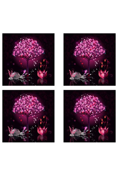 GİZEM SHOP Plexiglass Coasters UV Printing Unbreakable 4 Pieces A Magnificent Presentation Cup