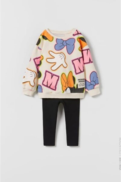 Generic Brand Girl's Minnie Mouse Printed Sweatshirt Leggings Set