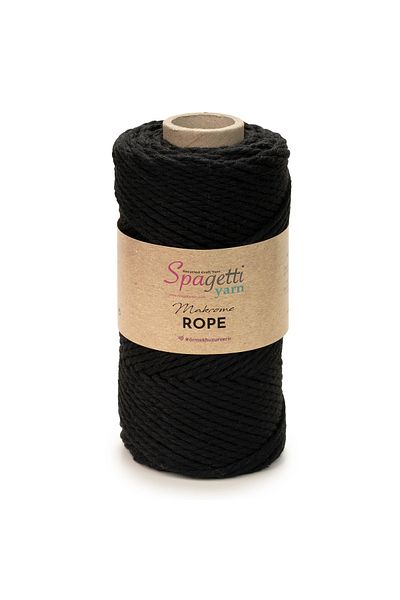Spagettiyarn 3mm 250g Μαύρο 2 Πλεκτό Σχοινί Μακραμέ