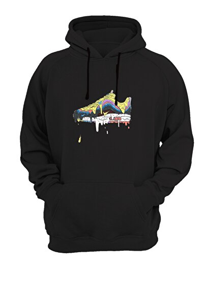 WİDİ Чорна толстовка з принтом взуття