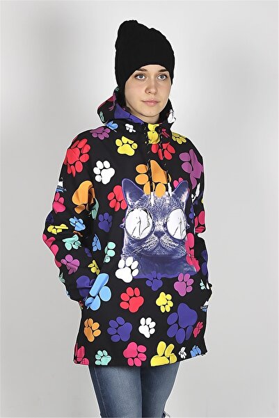 SNOWSEA Kız Çocuk Siyah Kedi Patili Kayak Montu Ss14