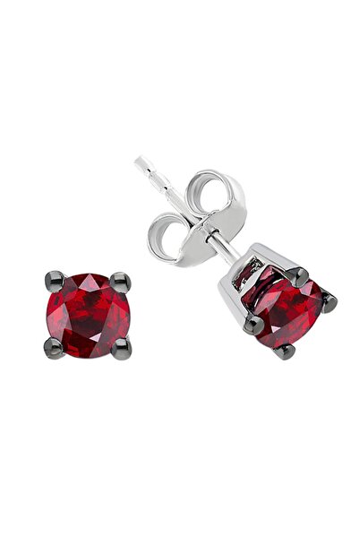 Sirius Pırlanta Kadın Kırmızı Yakut Tektaş Küpe