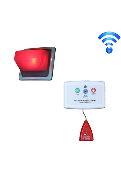 Dolunay LED Acil Çağrı Butonu Ve Işıklı Ikaz Seti Kablosuz