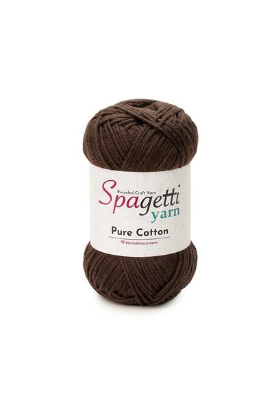Spagettiyarn Πλεκτό νήμα από καθαρό βαμβάκι σε σκούρο καφέ