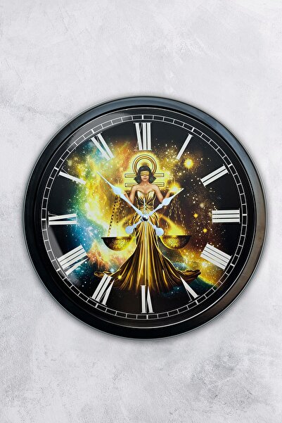 AİB STORE ساعة حائط بمقياس معدني أسود مقاس 40 سم