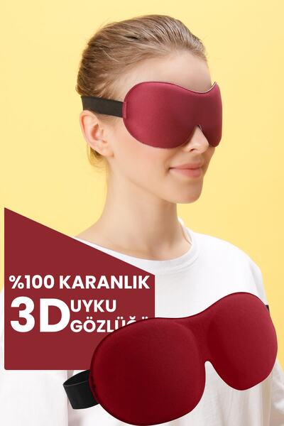 Viscofoam Sleeping Goggles Sleeping Headband 3D Sleeping Goggles Claret Red