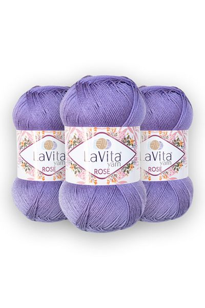 LaVita Yarn Rose 3 pachete Amigurumi, pumn, etamină, frânghie de tricotat manuală Taka Yarn (5130-magenta)