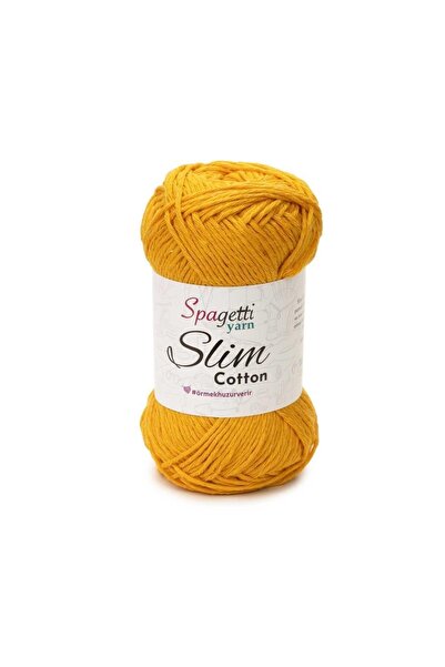 Spagettiyarn Slim Cotton Sarı El Örgü Ipliği