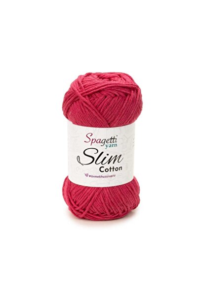 Spagettiyarn Slim Cotton Fuşya El Örgü Ipliği