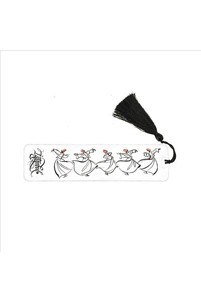 Sadrazam Semn de carte cu imprimeu Whirling Dervish, ciucuri (cadou semn de carte, marcaj-063)