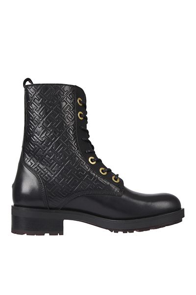 Tommy Hilfiger Kožené černé dámské boty Fw0Fw06817Bds