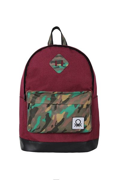Elif Benetton Casual Claret Red Backpack - 70427