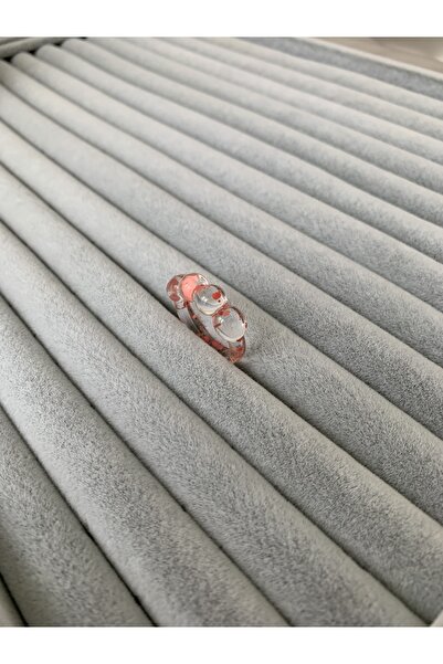 Misya Aksesuar Pembe Top Detaylı Reçine Yüzük