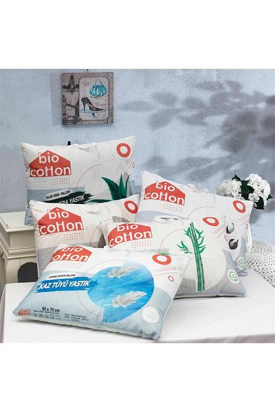 by ballı biocotton Aleovera Pillow 50x70 Air Conditioned Luxury Pillow with Bag