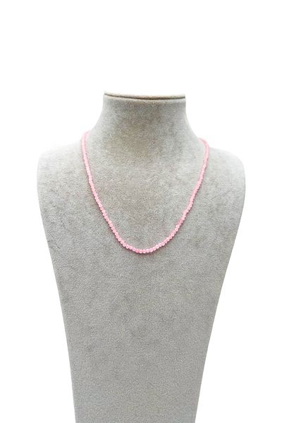 PEDRAS Natural Stone Facet Cut Pink Quartz Necklace A Quality Premium