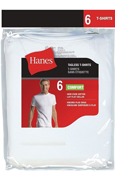 JOCKEY Hanes Men's Cotton Tagless Comfort T-shirts 6 Lı Fanila Small