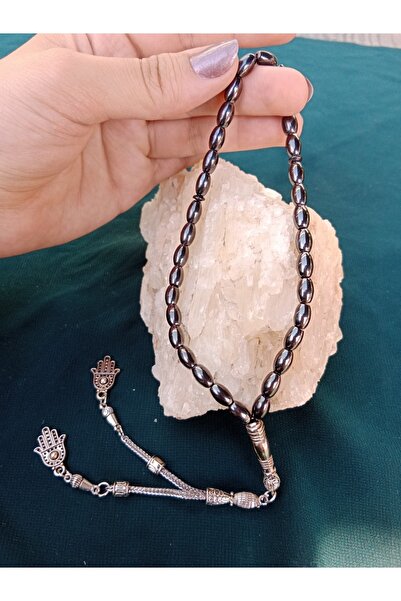 AGAFYA مسبحة من حجر الهيماتيت الطبيعي