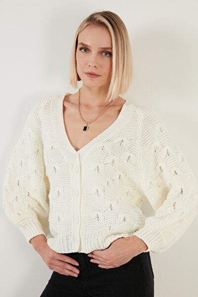 Lela V-Neck Buttoned Knitted Knitted Cardigan Women's Cardigan 6310007
