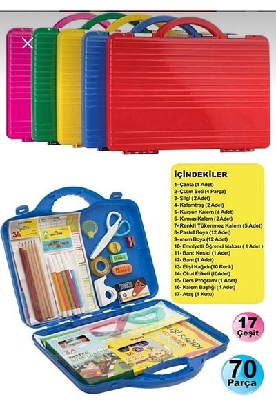 Ark School Kit with Bag 70 Pieces 17 Types Stationery Kit with Bag