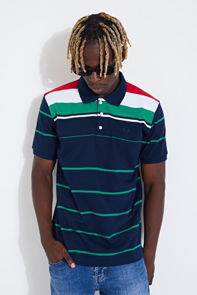 Sporting Pánské tričko Ringelli Polo Collar v námořnické modré barvě